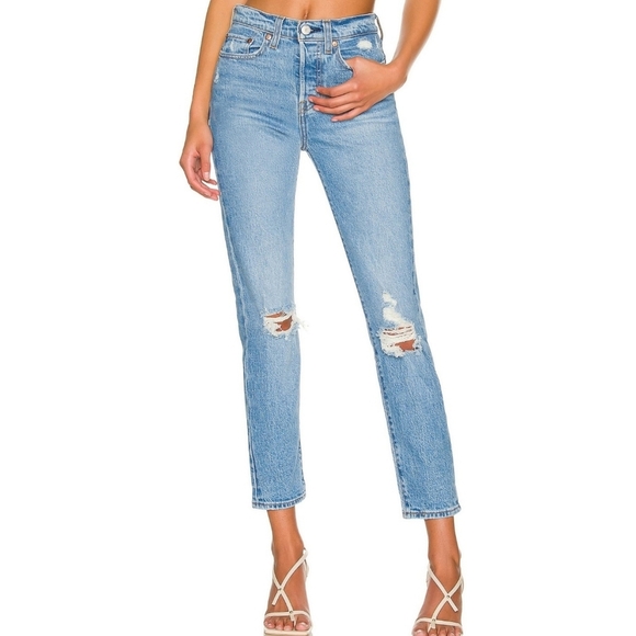 Levi’s Wedgie Icon Fit jeans Jazz Devoted light wash size 25 distressed - Picture 1 of 15